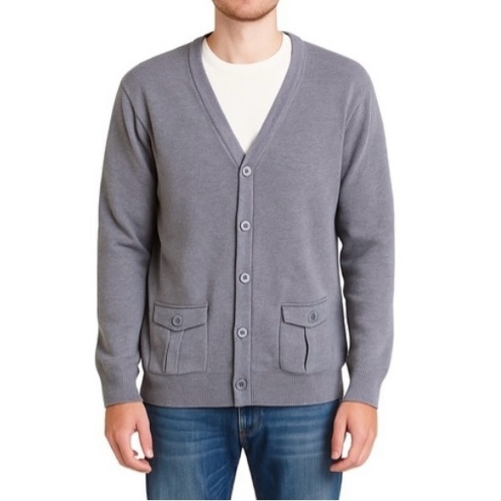 Express Gray Men Cardigan Sweater Size X-Large